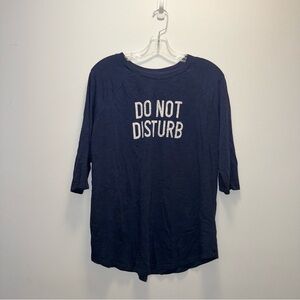 Torrid Super Soft “Do Not Disturb” Graphic Tee Size 0 Blue Slub Jersey